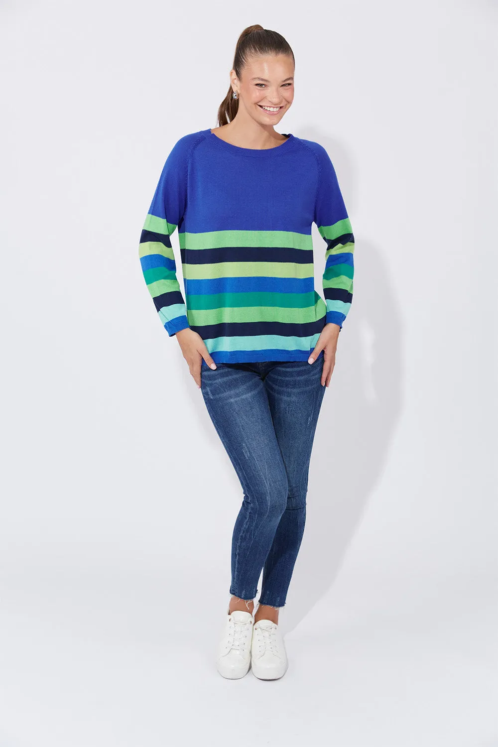 Florida Stripe Jumper in Cobalt