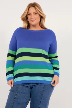 Florida Stripe Jumper in Cobalt