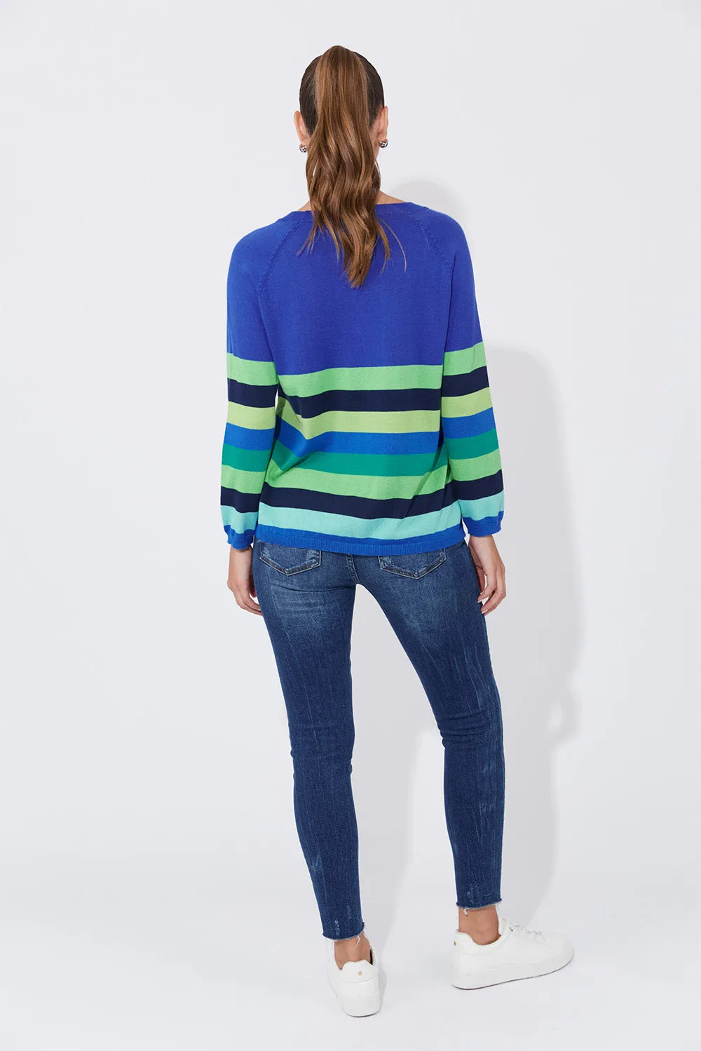 Florida Stripe Jumper in Cobalt