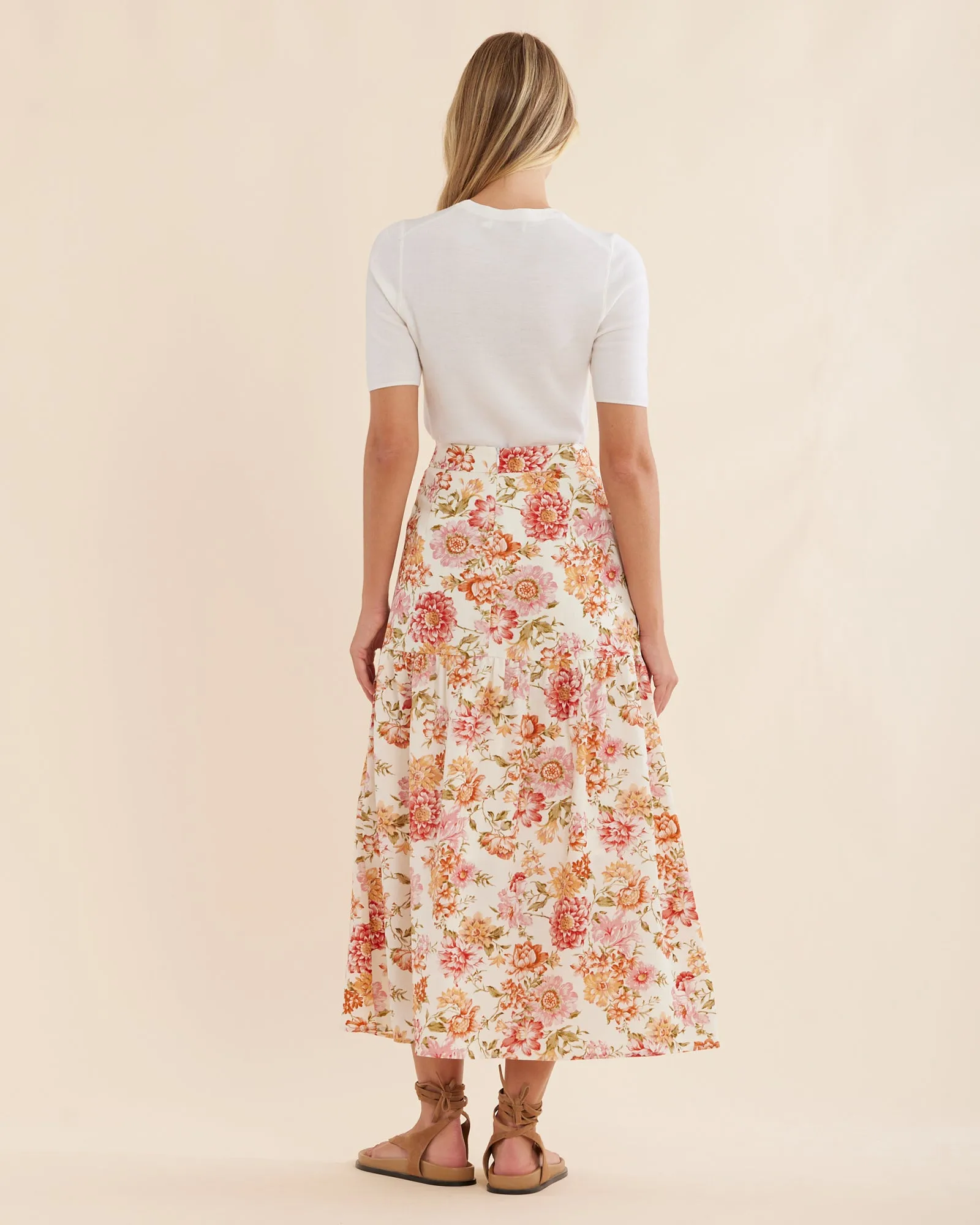 Florine Tiered Midi Skirt