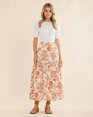 Florine Tiered Midi Skirt