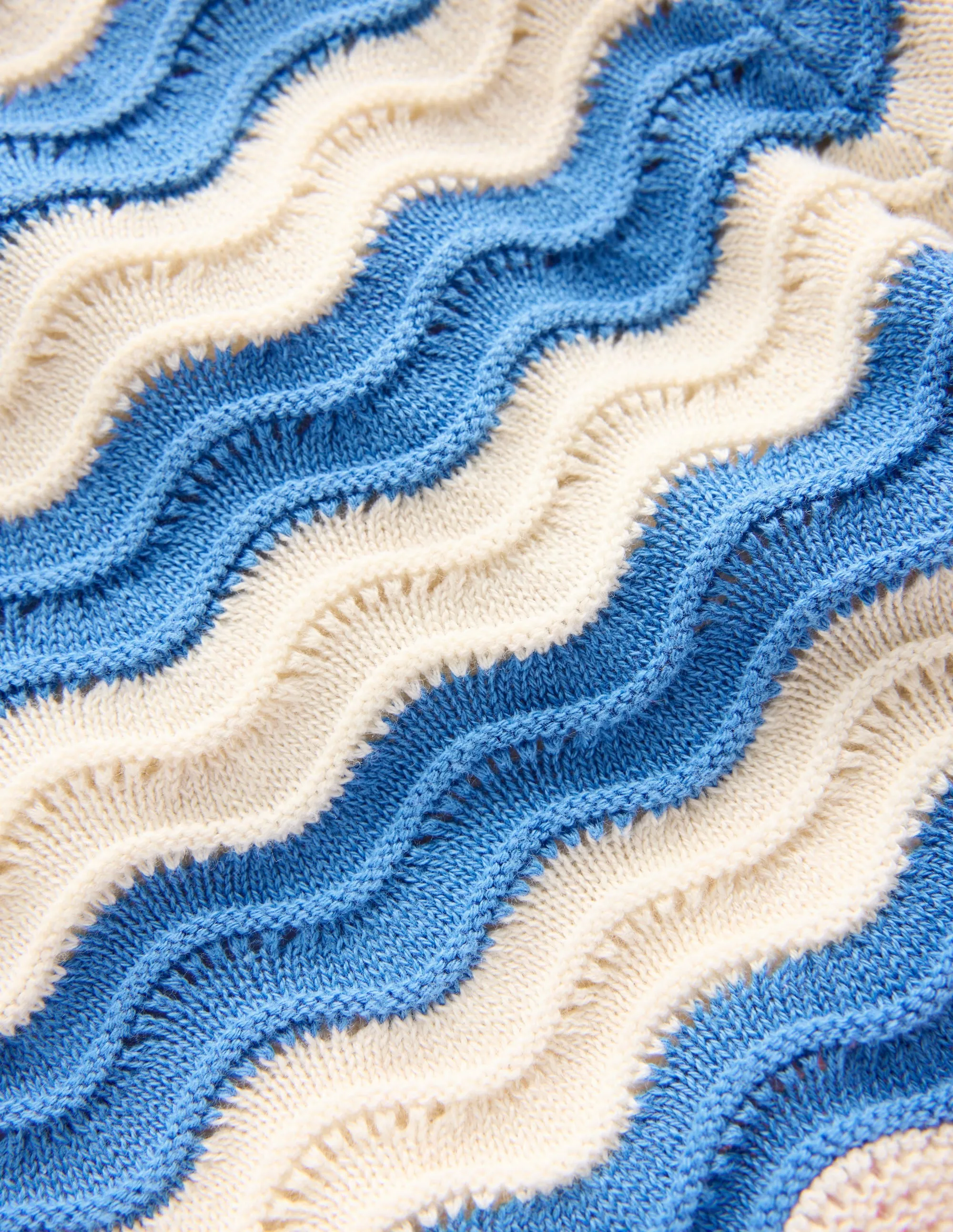 Fun Knitted Shorts-Blue/ivory Stripe