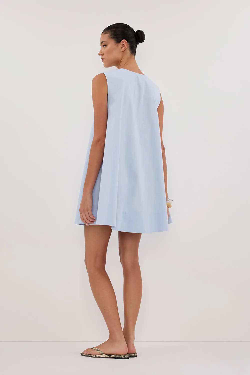 GABBY CORNFLOWER COTTON MINI DRESS