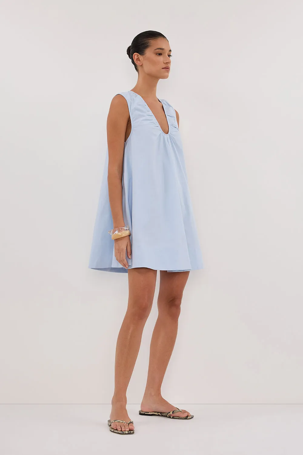 GABBY CORNFLOWER COTTON MINI DRESS