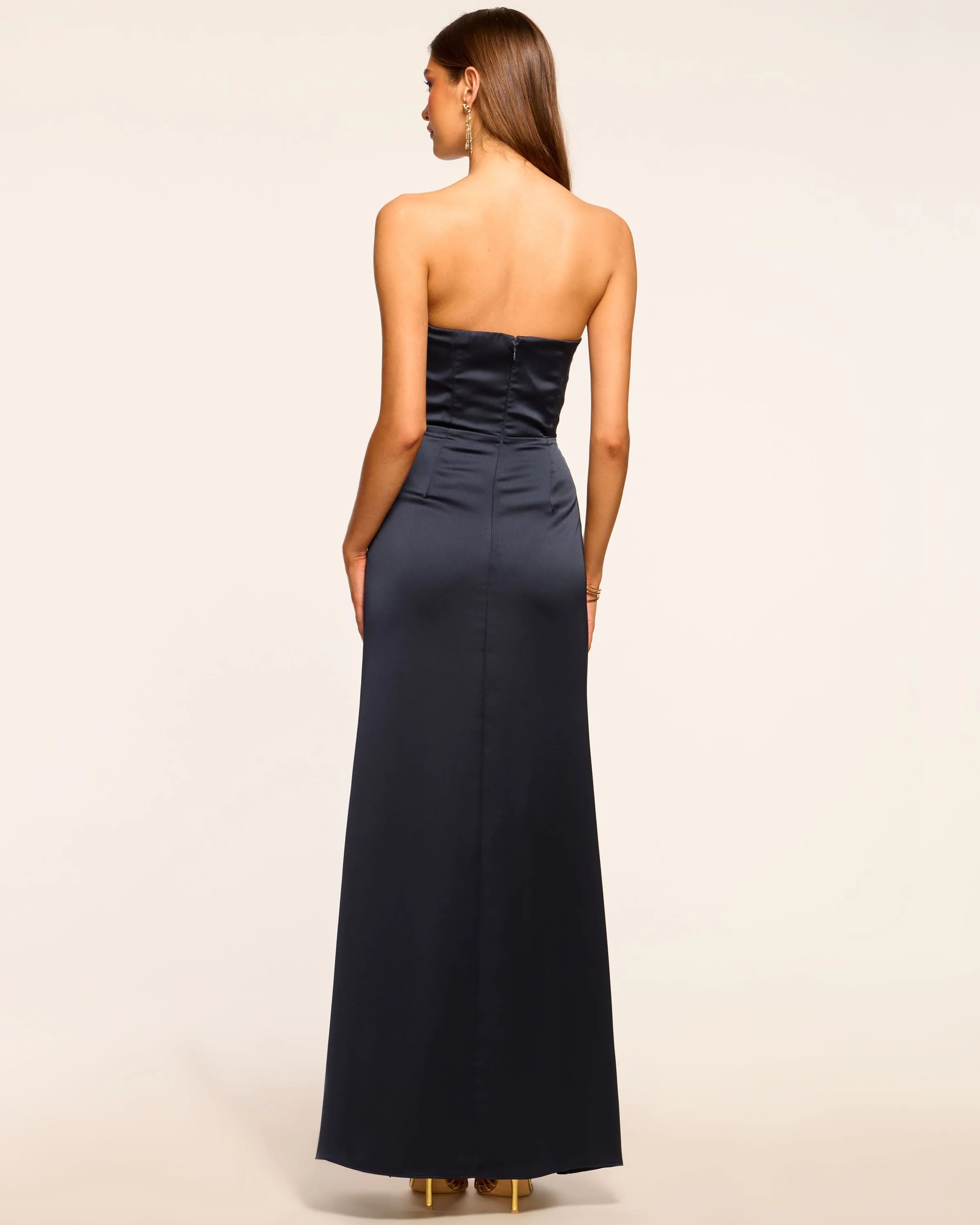 Galilee Strapless Ruffle Gown