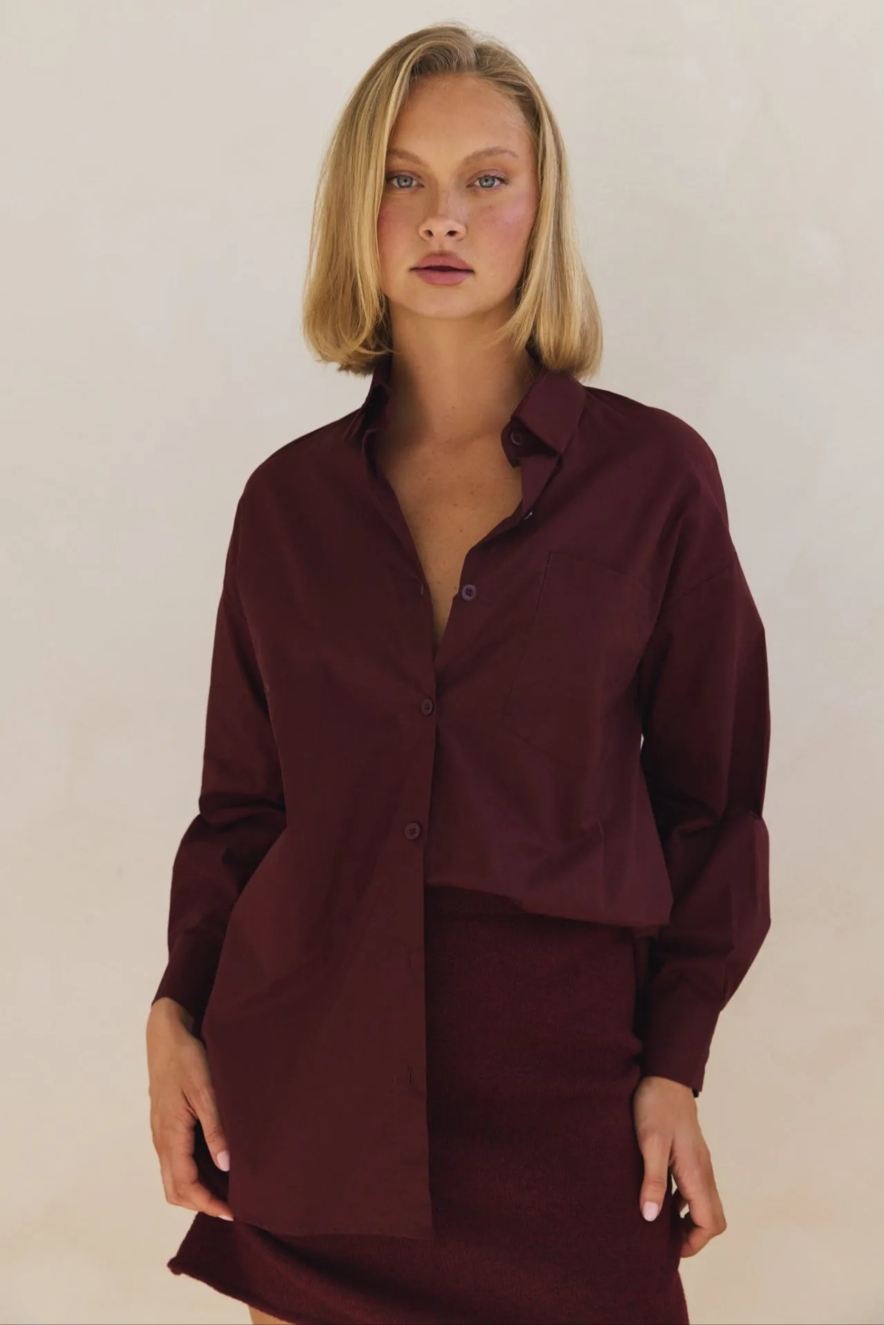 Grace Shirt (Burgundy)