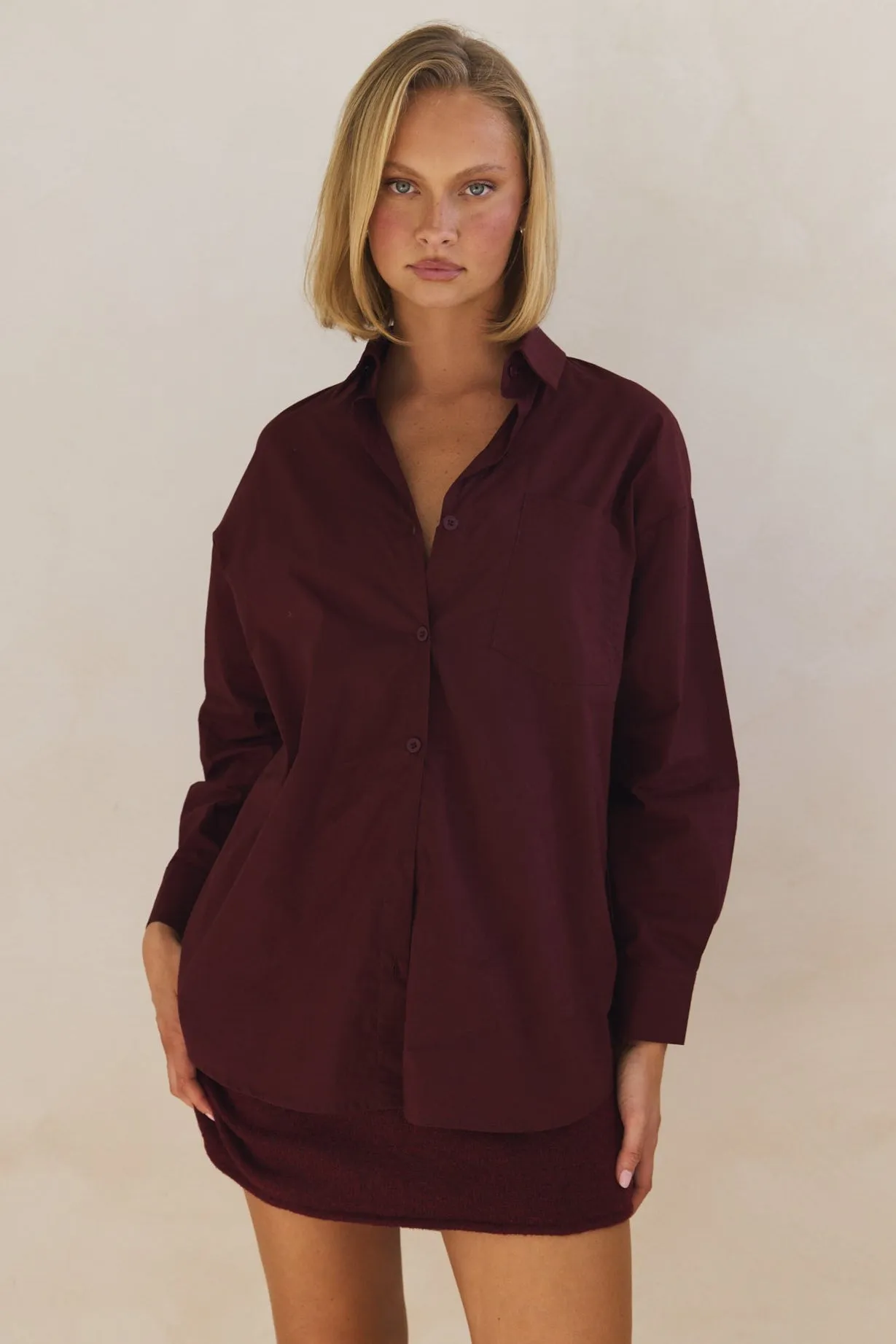 Grace Shirt (Burgundy)