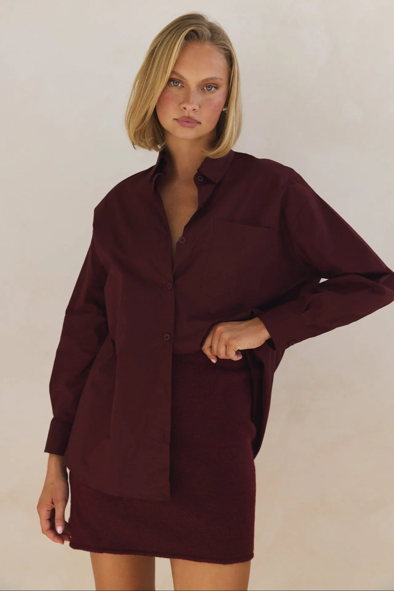 Grace Shirt (Burgundy)