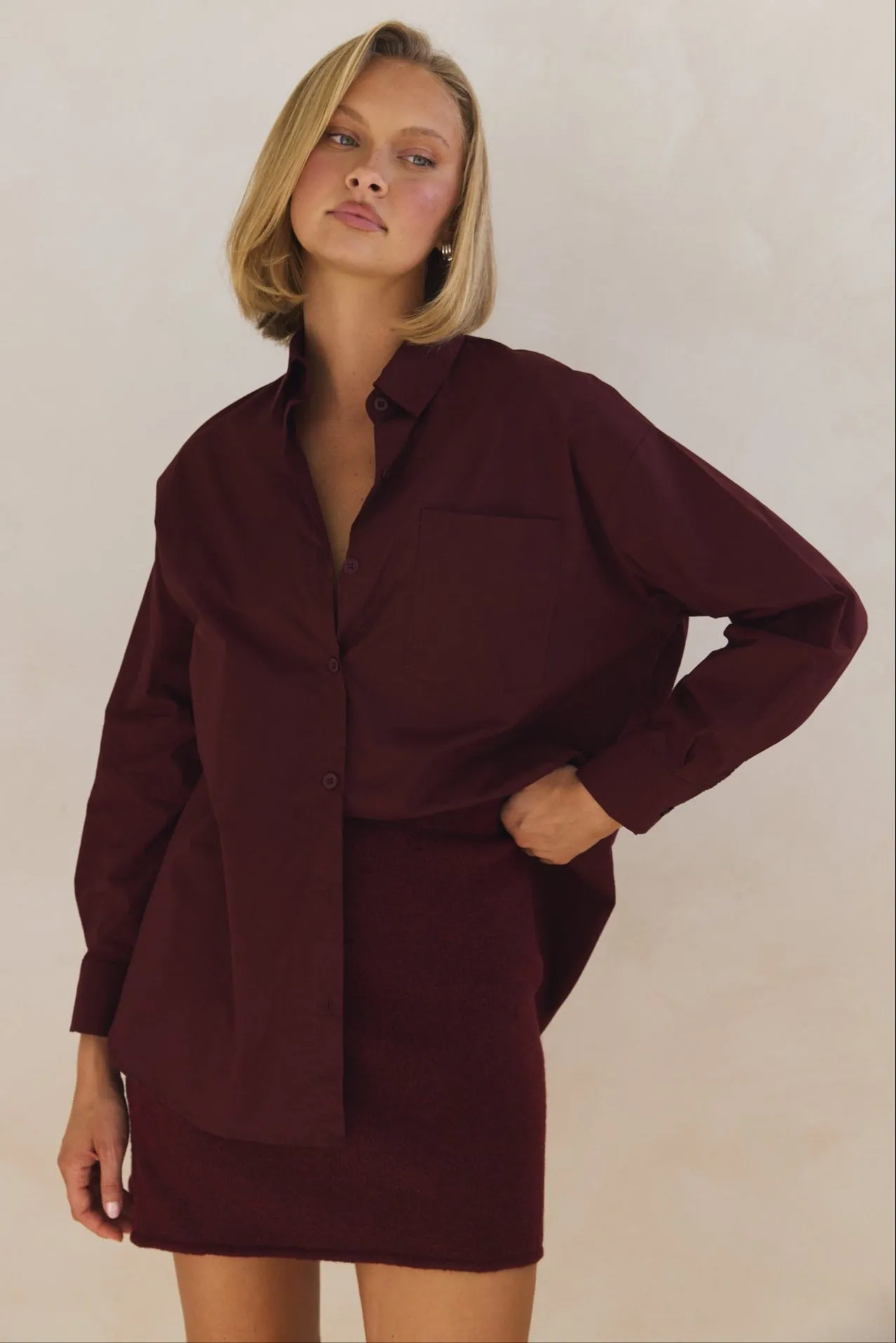 Grace Shirt (Burgundy)