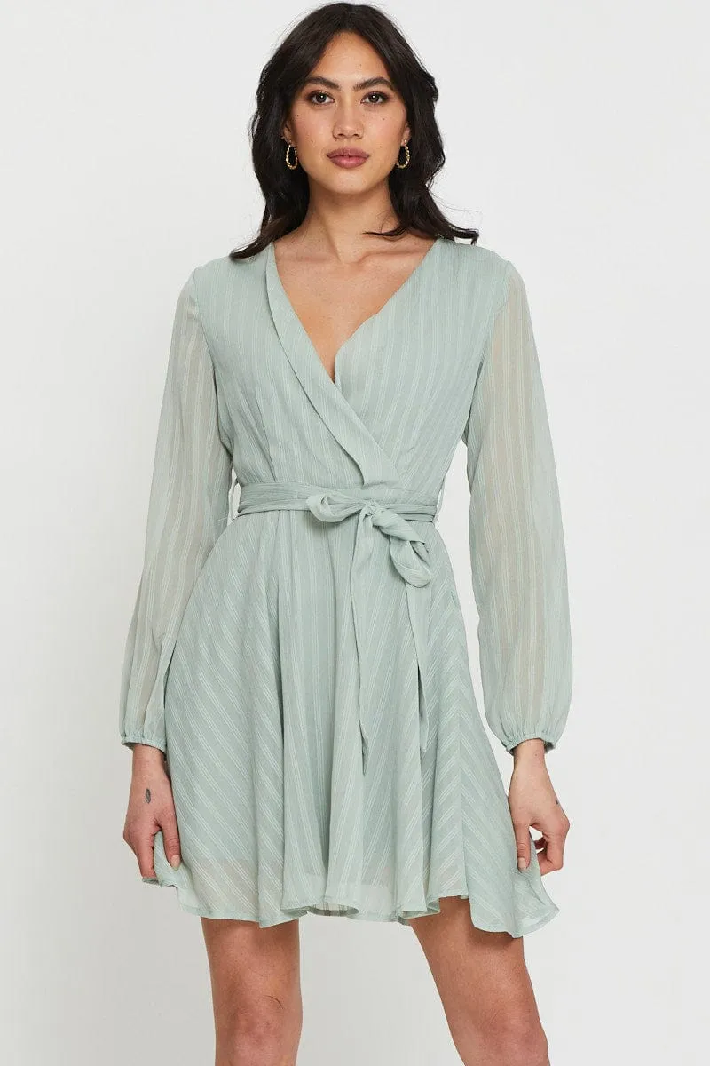 Green Mini Dress Long Sleeve