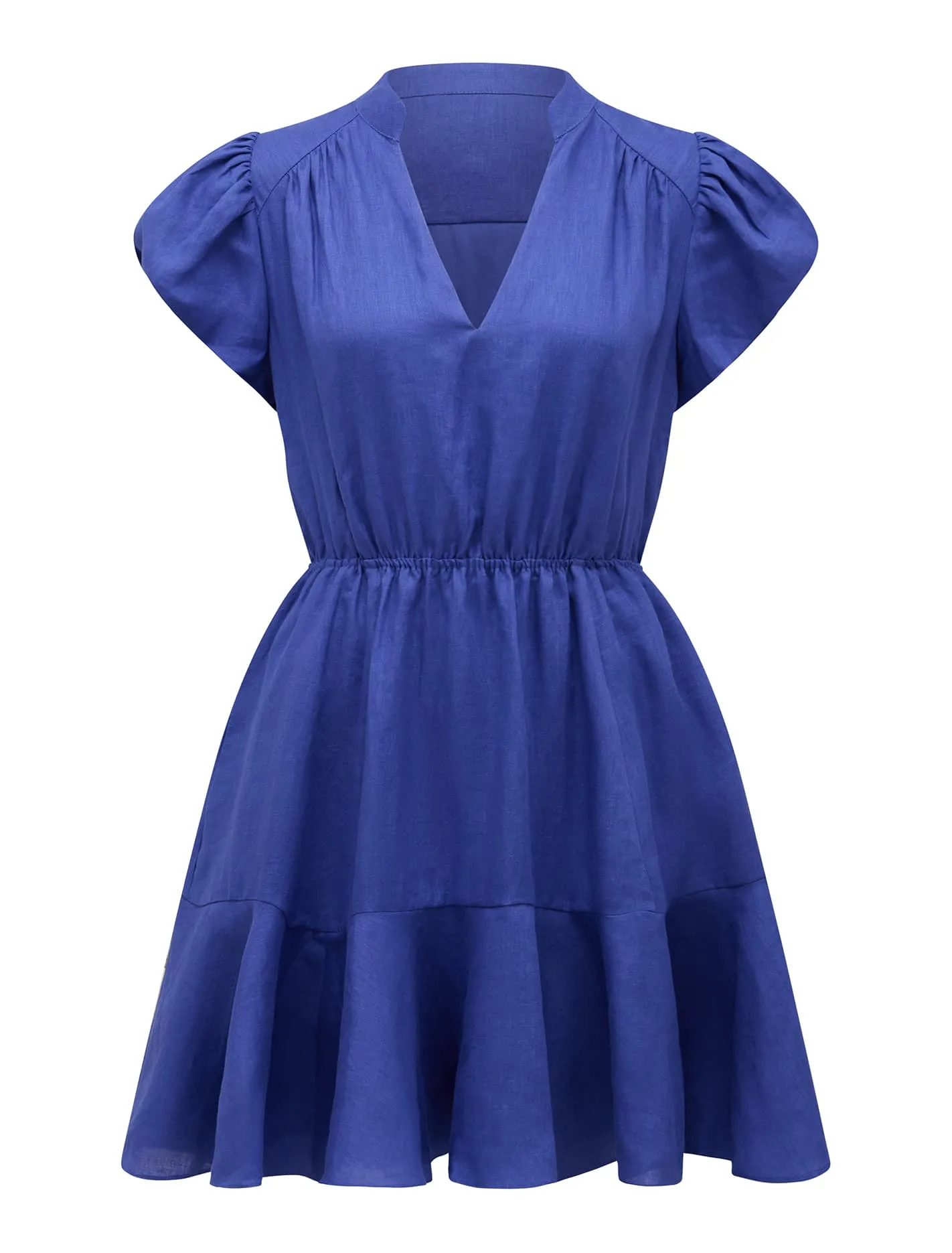 Isabella Puff Sleeve Linen Mini Dress