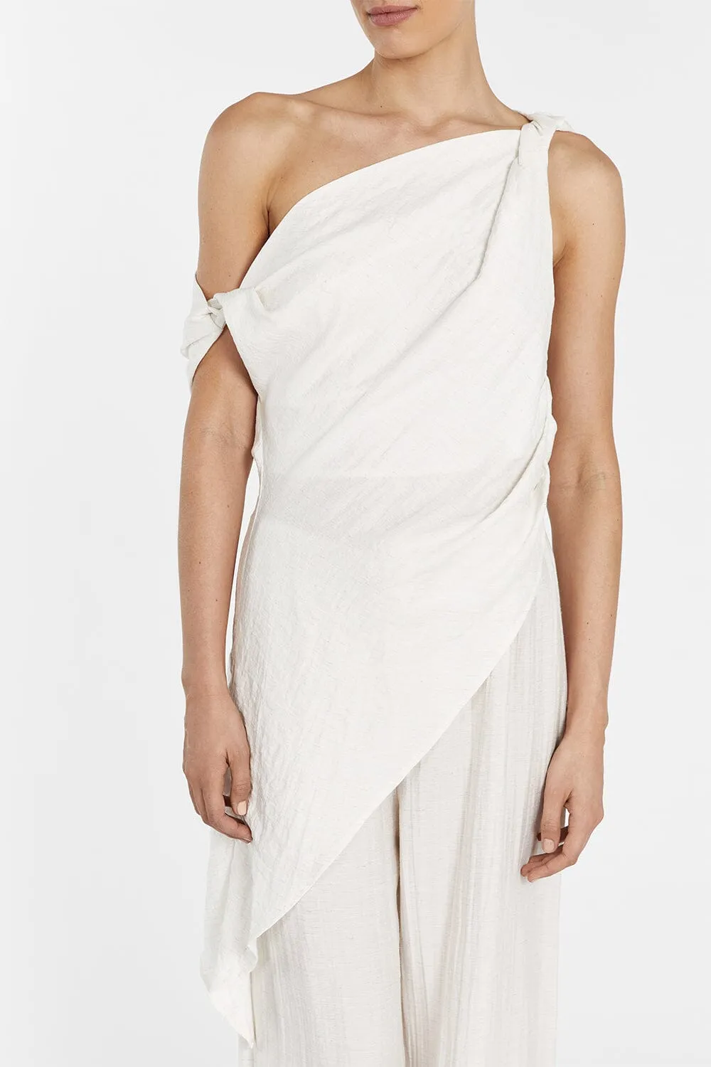 JOLIE CREAM MARLE ASYM TUNIC TOP