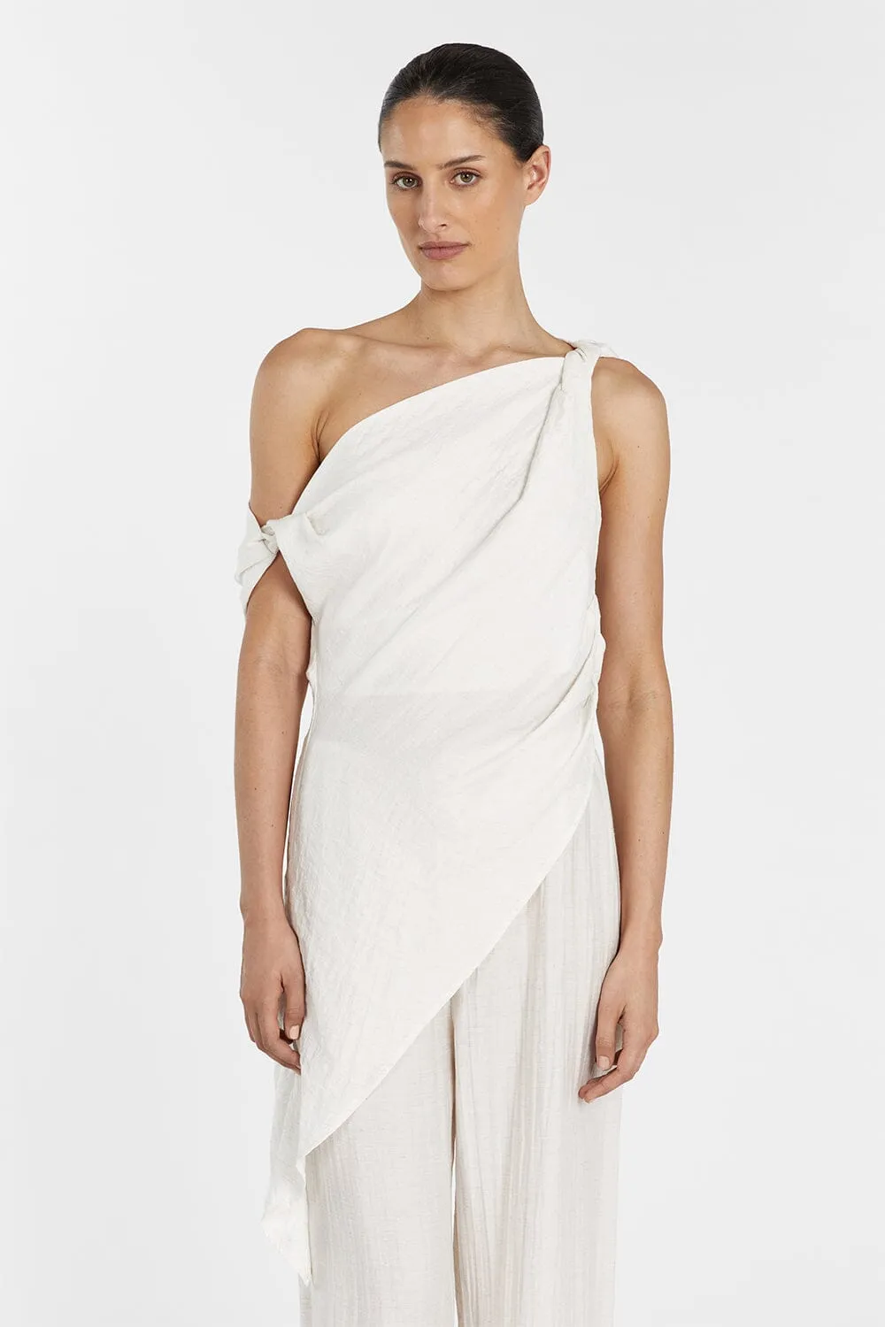 JOLIE CREAM MARLE ASYM TUNIC TOP