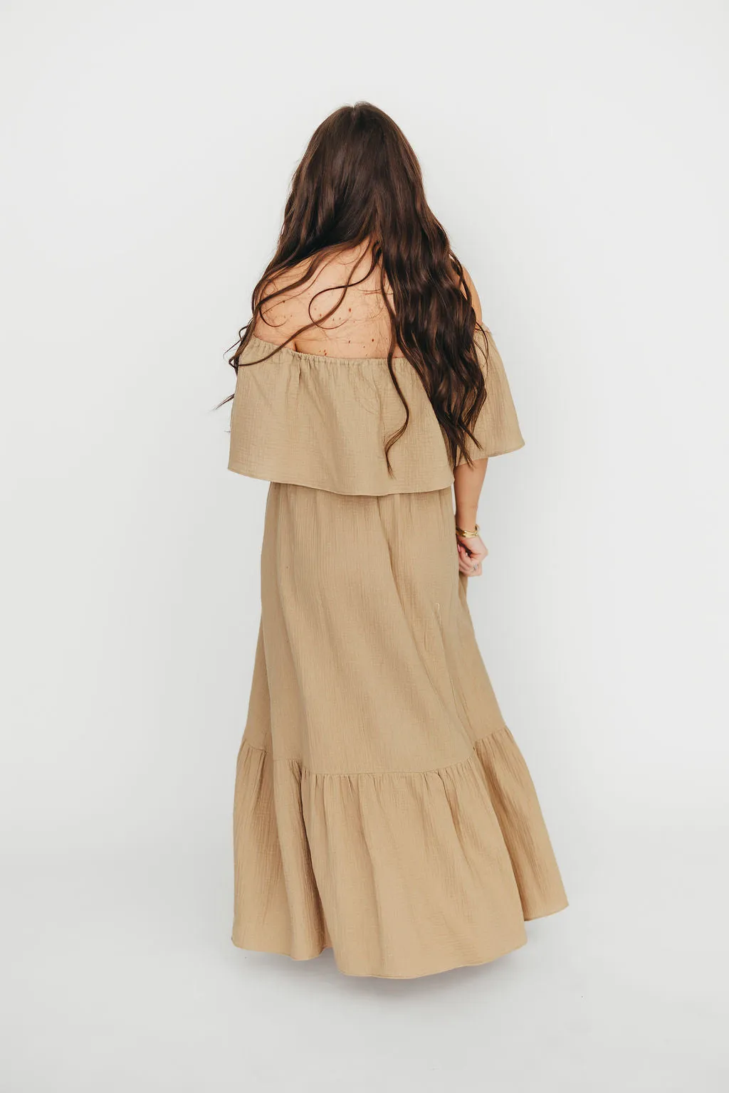Josie 100% Cotton Maxi Dress in Khaki - Bump & Nursing Friendly