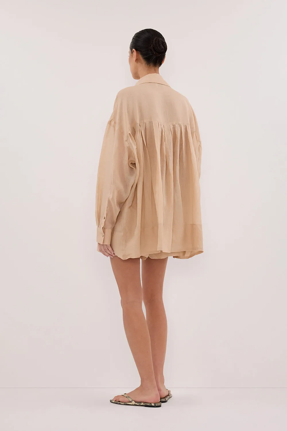 KAI MUSK OVERSIZED RAMIE SLEEVED SHIRT