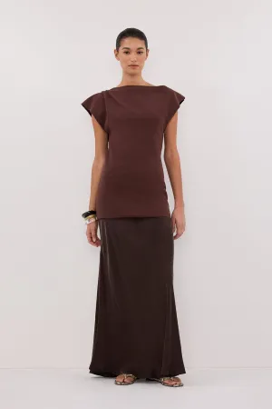 LIA WALNUT SLEEVELESS KNIT TOP