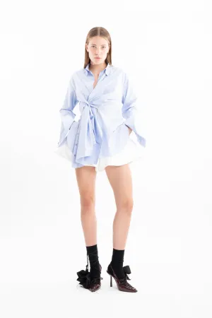 LIGHT BLUE OXFORD WRAP SHIRT