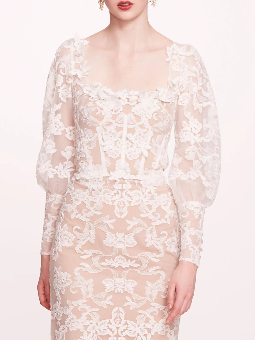 Long Sleeve Corded Midi Dress