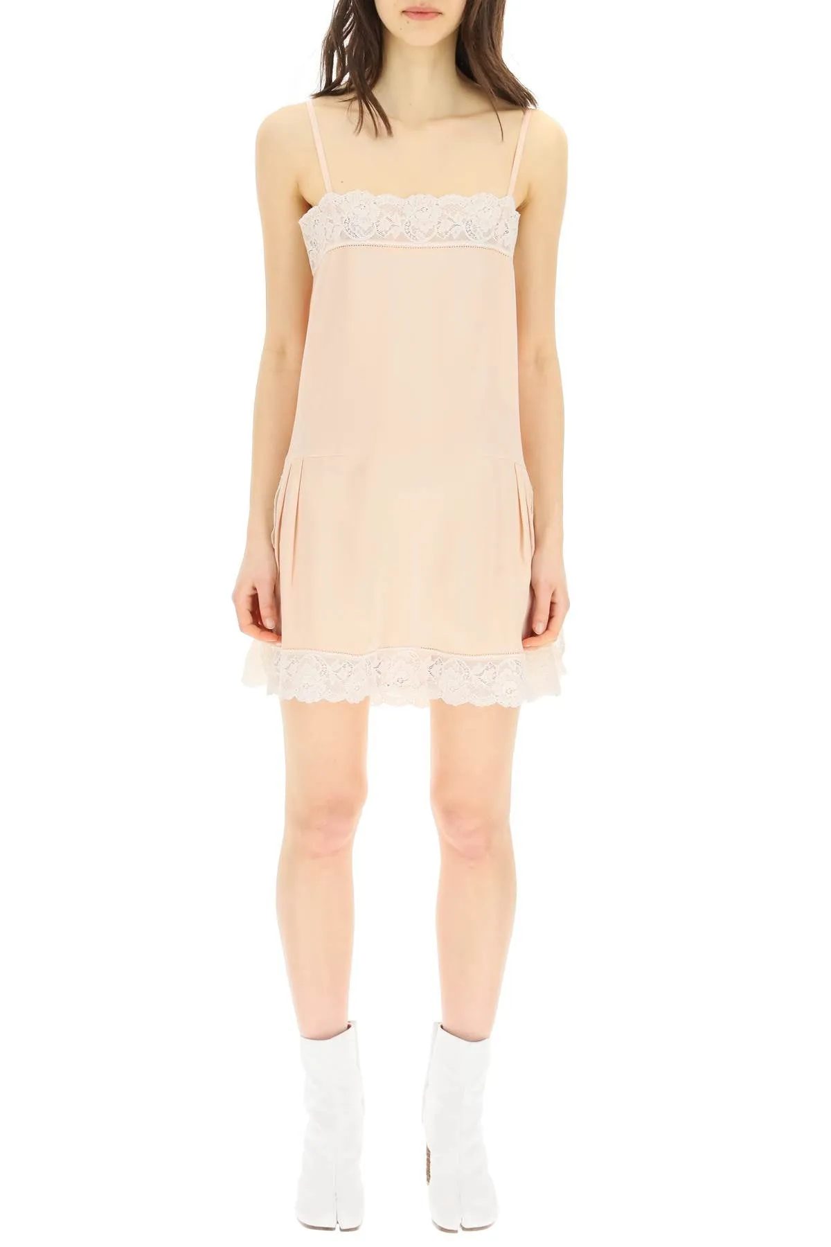 Maison Margiela Lace Spaghetti Strap Mini Dress