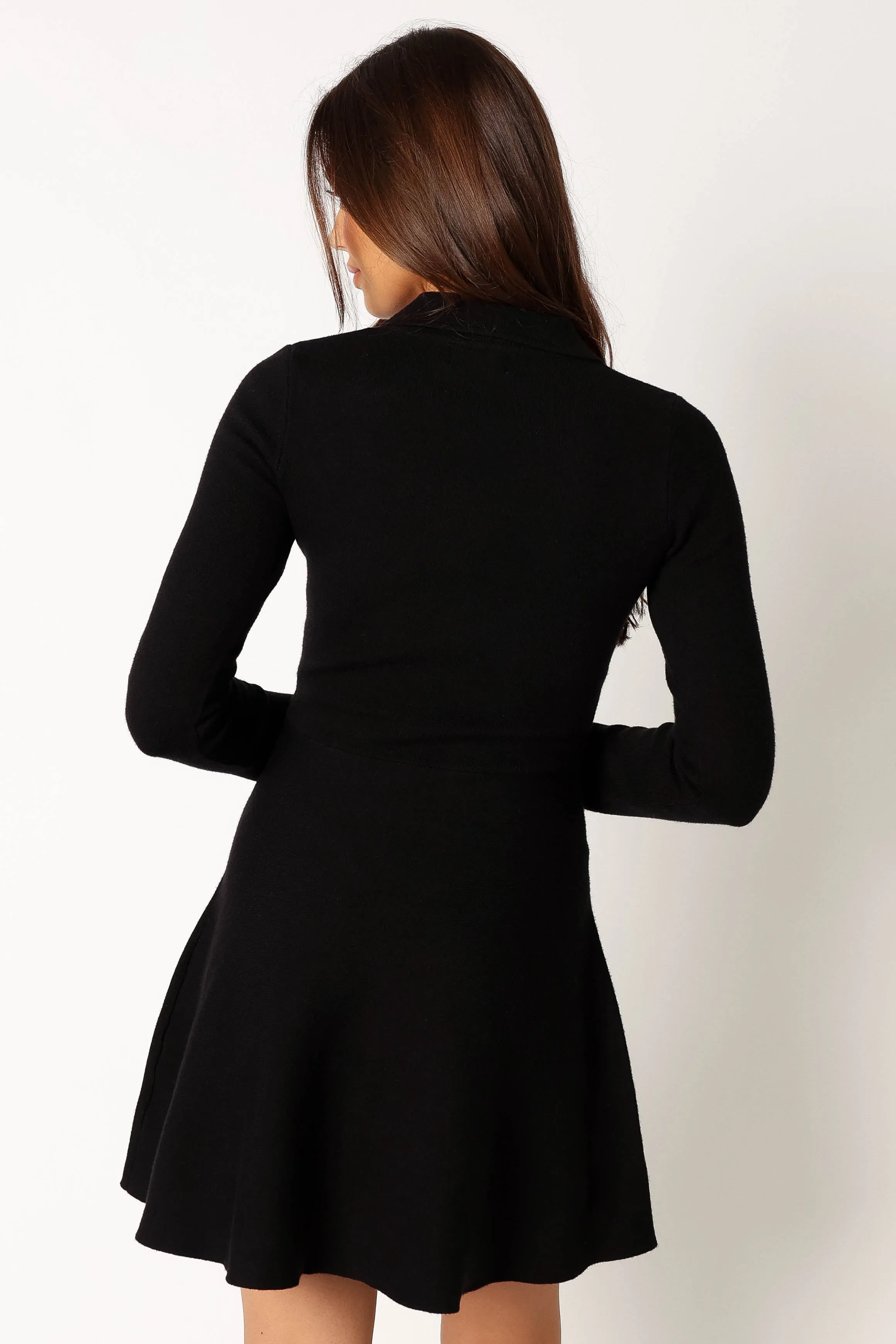 Marianne Long Sleeve Mini Dress - Black