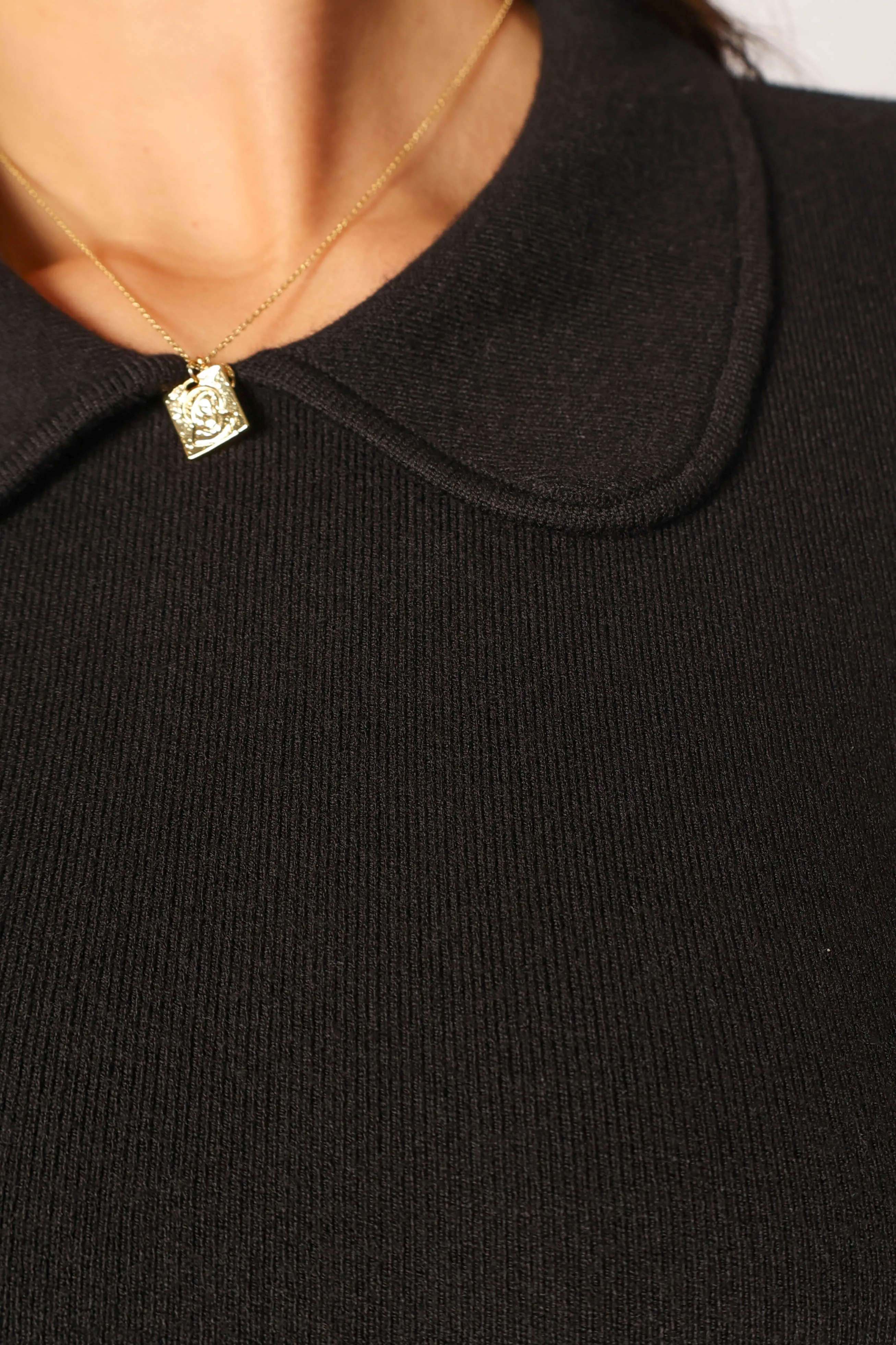 Marianne Long Sleeve Mini Dress - Black