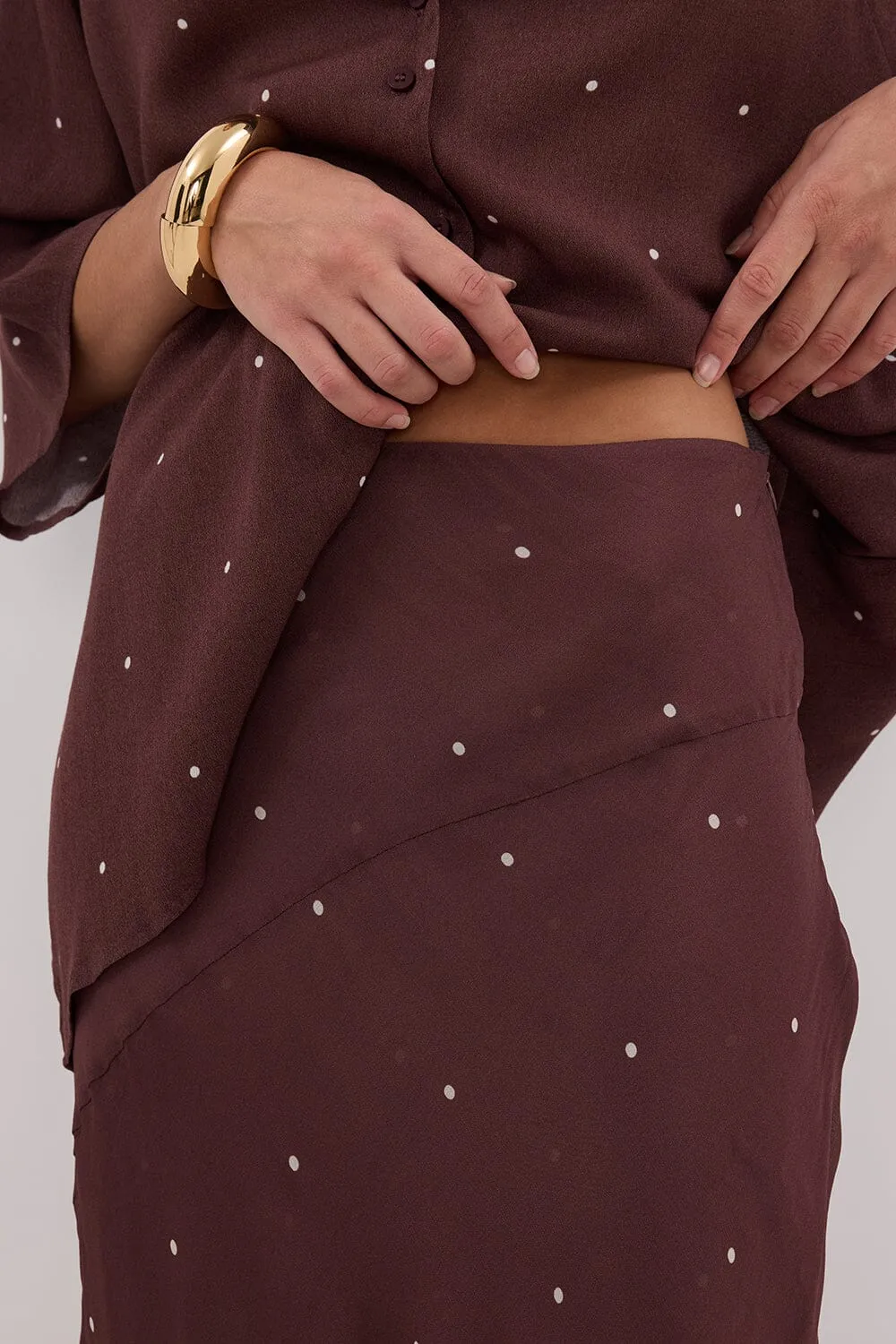 MELROSE WALNUT MIDI SKIRT
