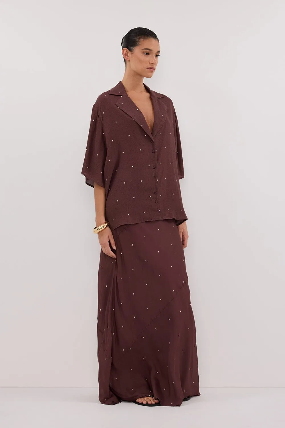 MELROSE WALNUT MIDI SKIRT