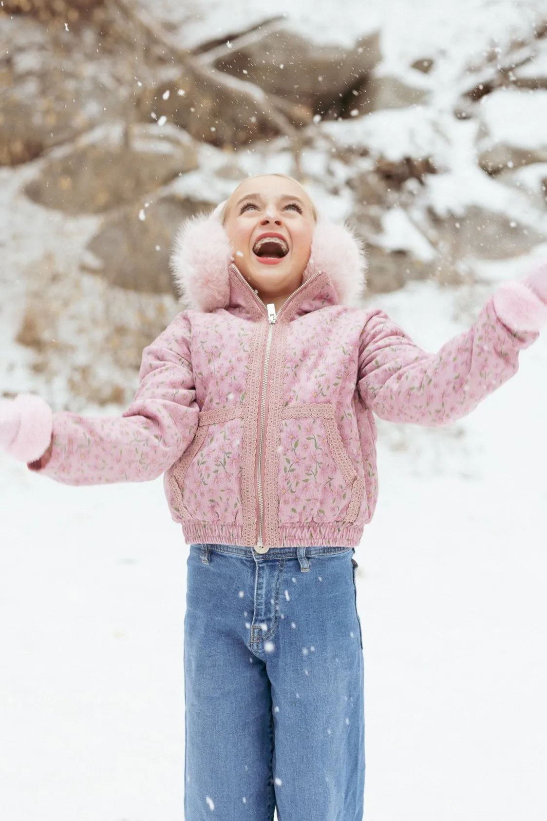 Mini Tasia Jacket in Pink Floral - FINAL SALE