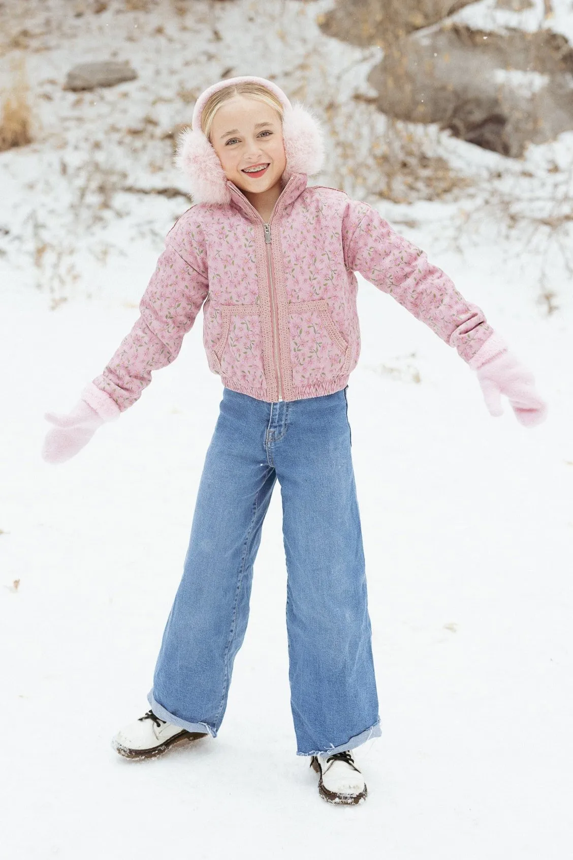 Mini Tasia Jacket in Pink Floral - FINAL SALE