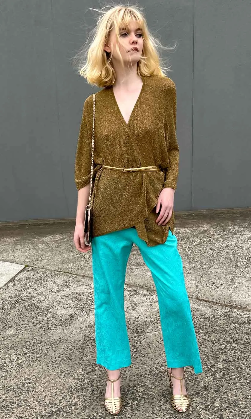 Momoni Drape Lurex Knitted Cardigan