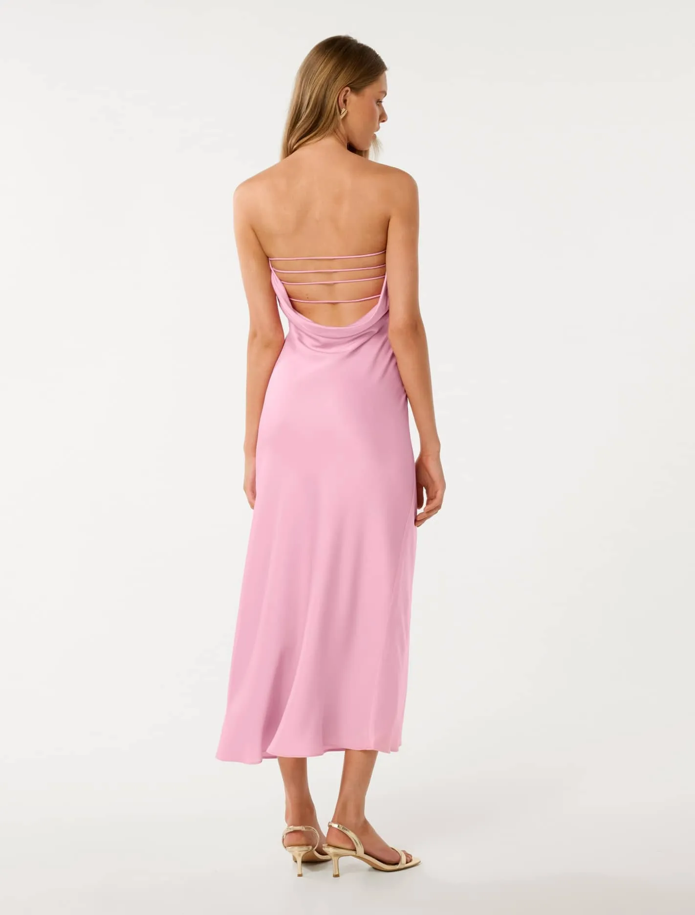 Nicola Strapless Satin Maxi Dress