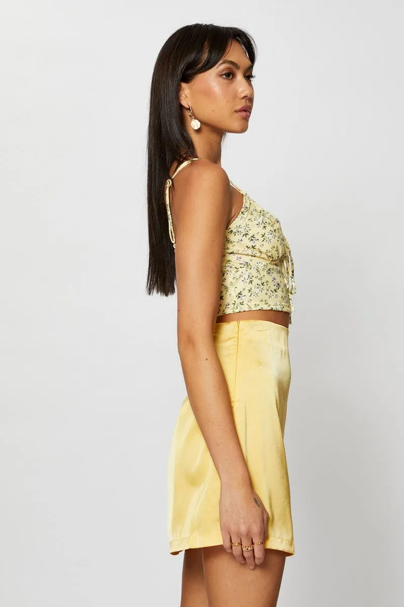 Orange Mini Skirt Split