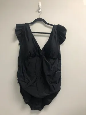 Outlet 7135 - Latched Mama Lace Up Nursing Swim One Piece - Final Sale - Black - 3X