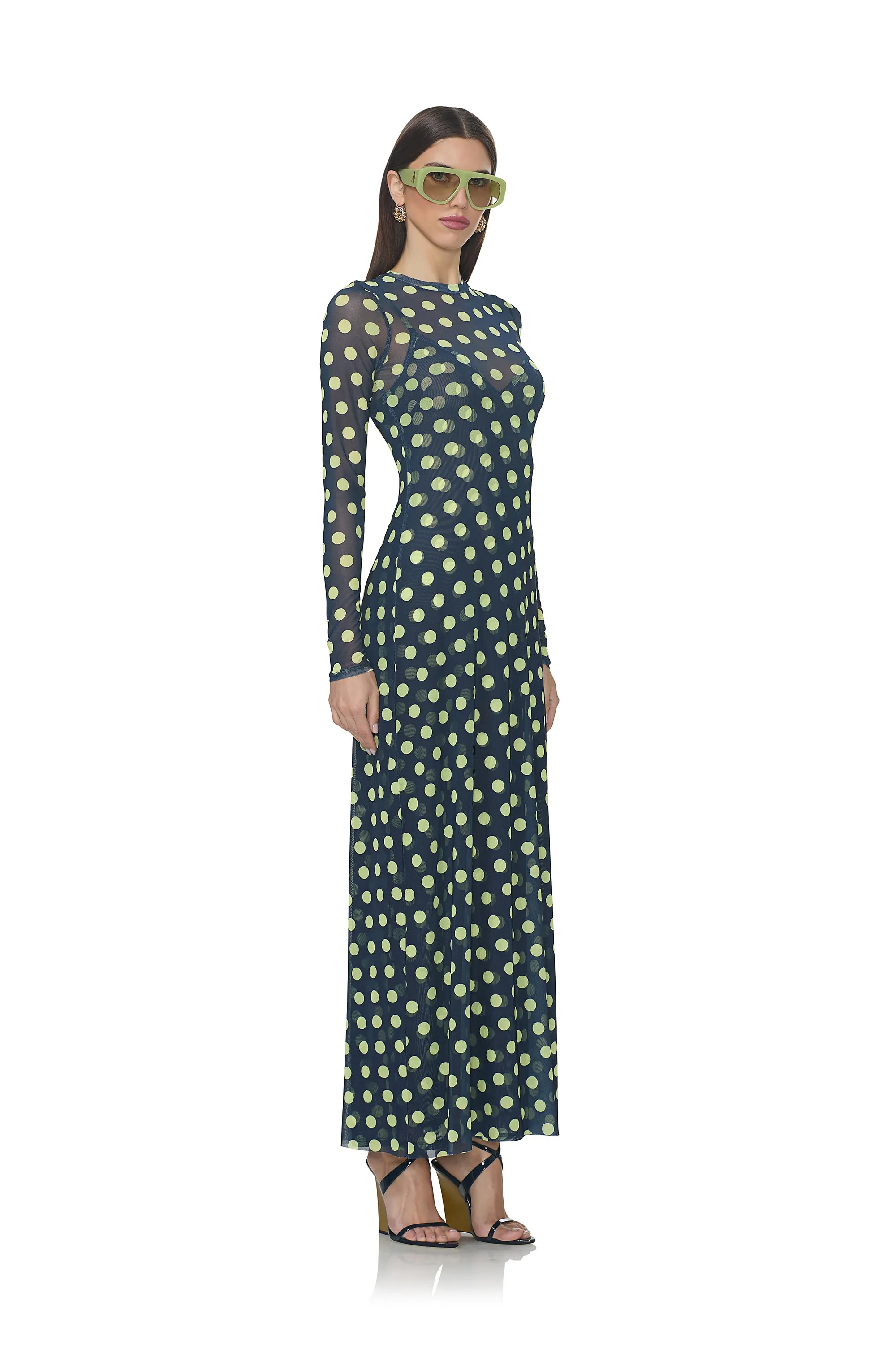 Paola Dress - Navy Dot