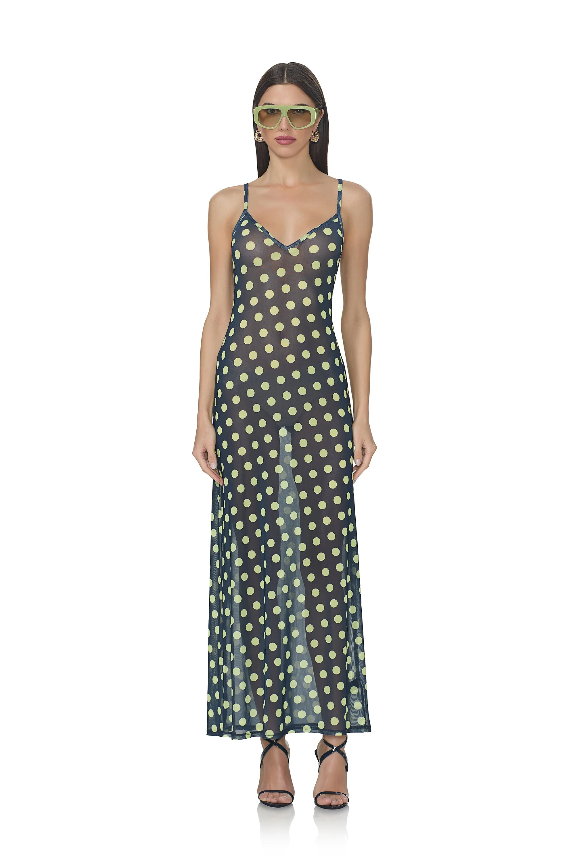 Paola Dress - Navy Dot