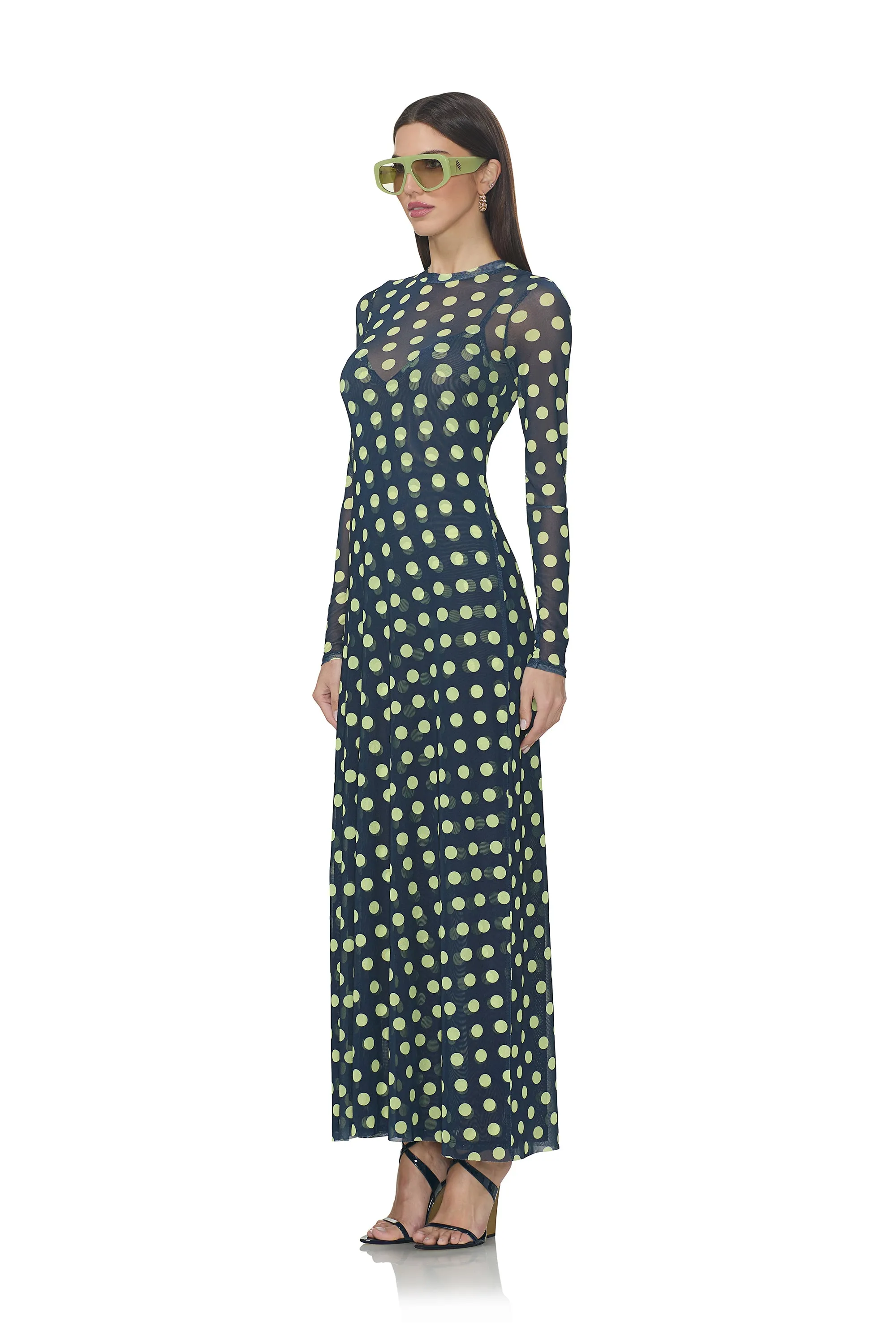 Paola Dress - Navy Dot