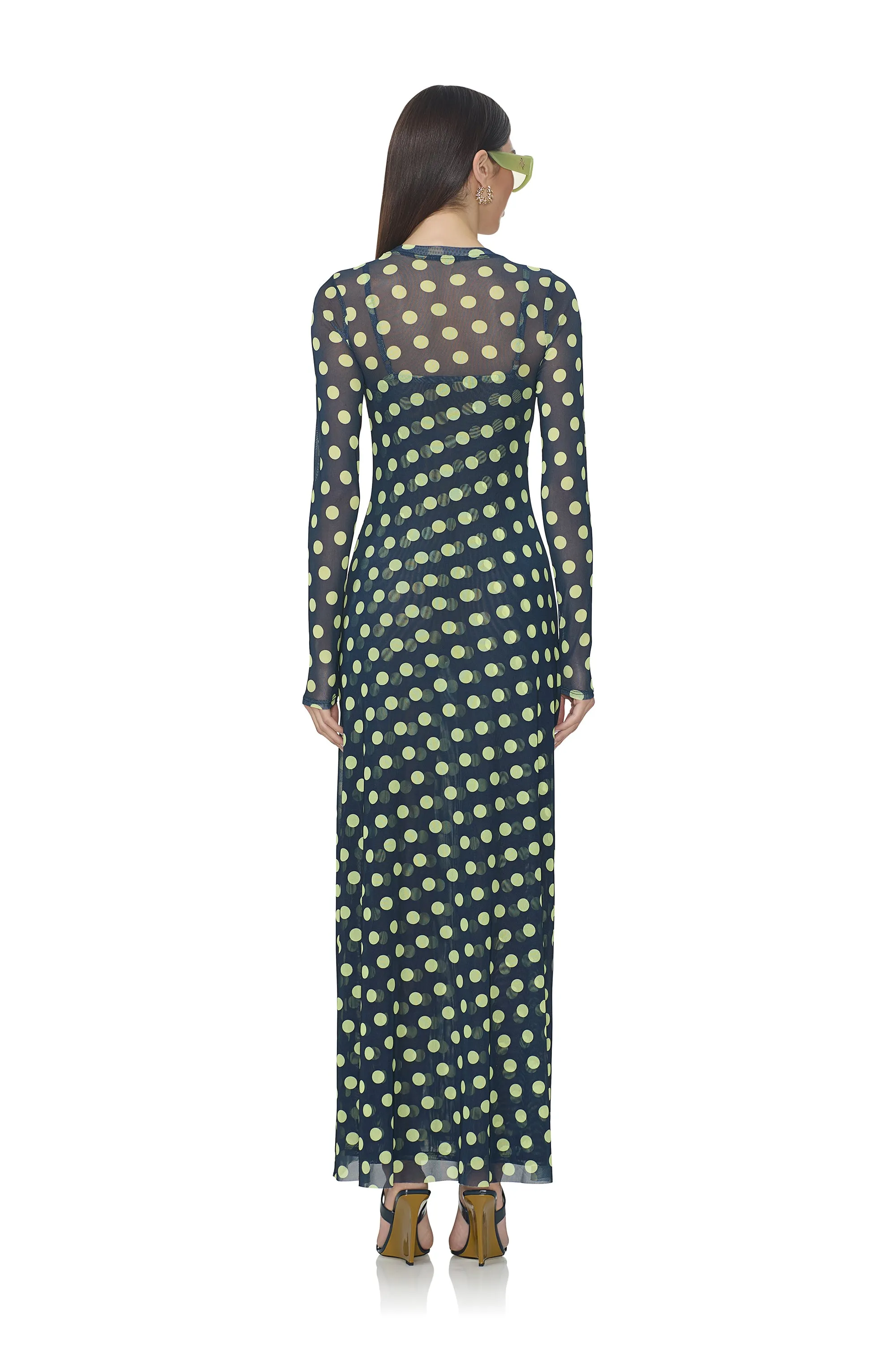 Paola Dress - Navy Dot