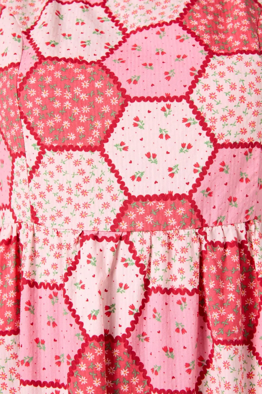 Patchwork Tiered Midi Dress