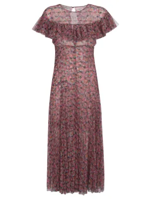 Philosophy Di Lorenzo Serafini Floral Printed Ruffled Dress