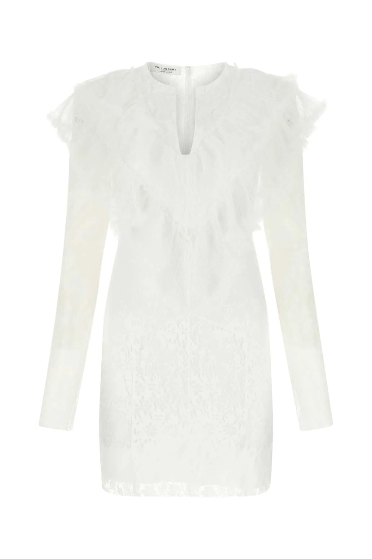 Philosophy Di Lorenzo Serafini Lace-Detailed Ruffled Mini Dress