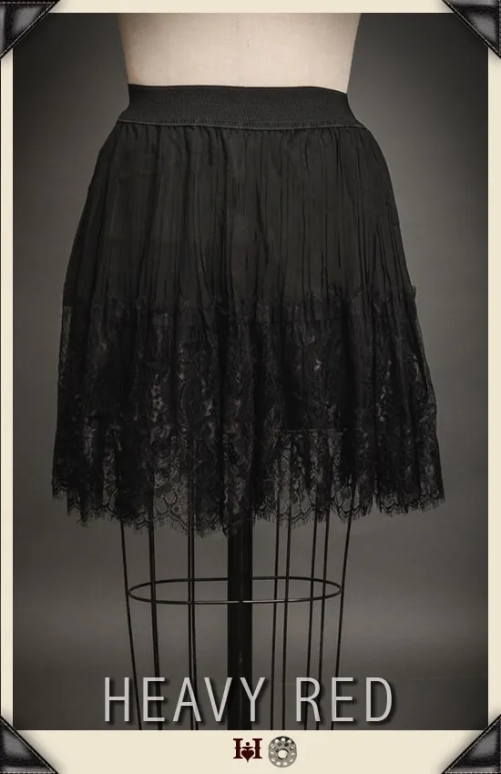 Pleats And Lace Skirt