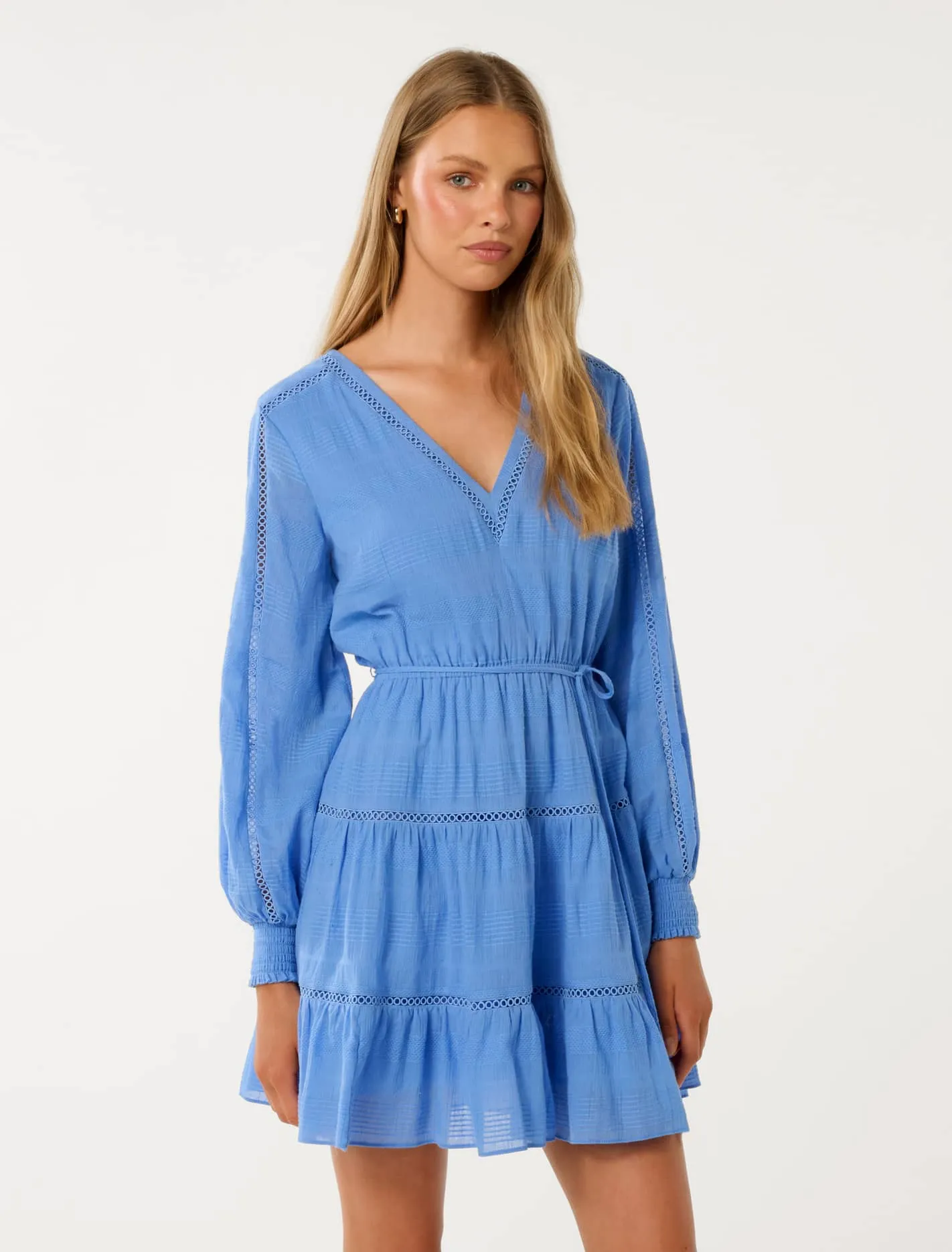 Raini Long Sleeve Cotton Mini Dress