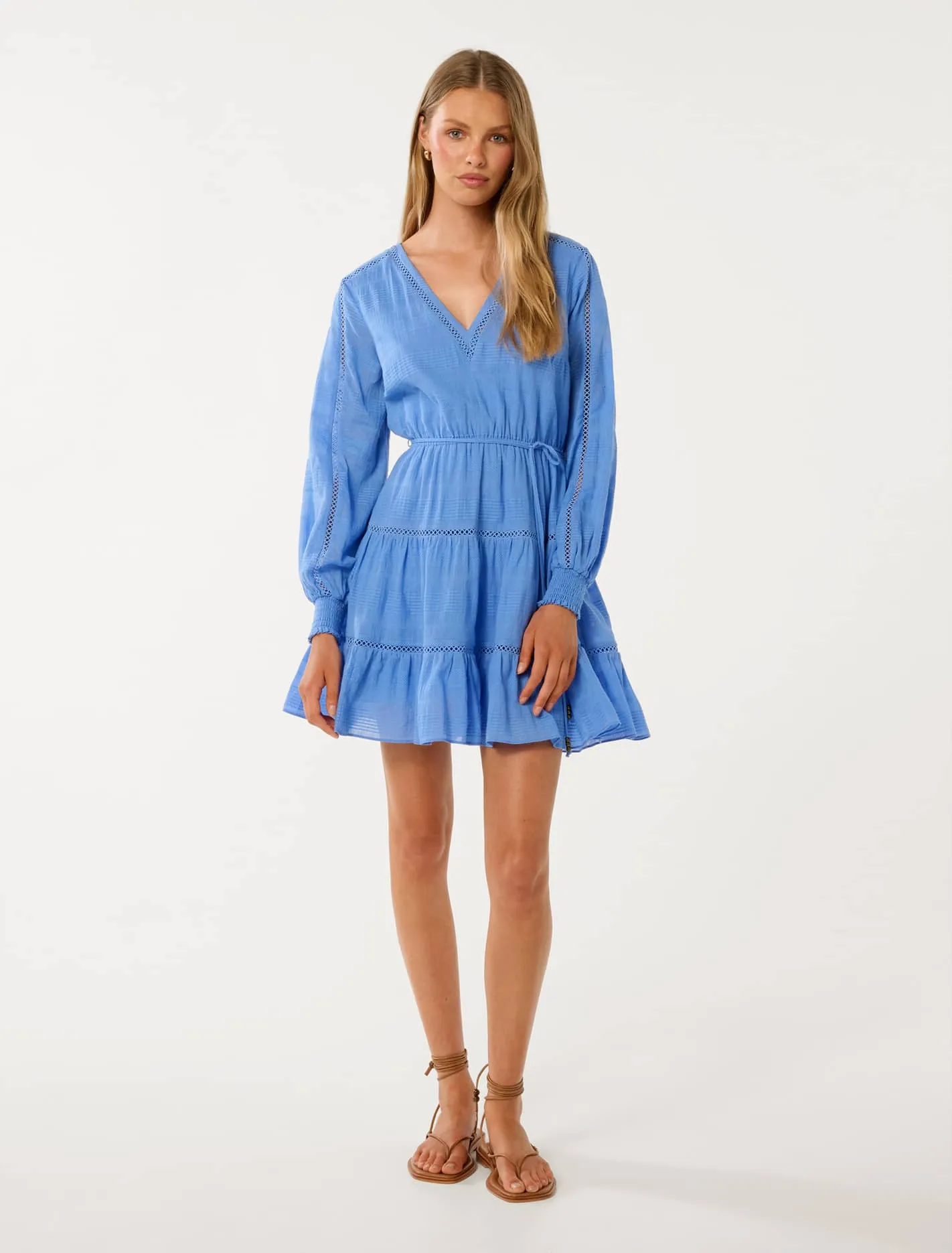 Raini Long Sleeve Cotton Mini Dress