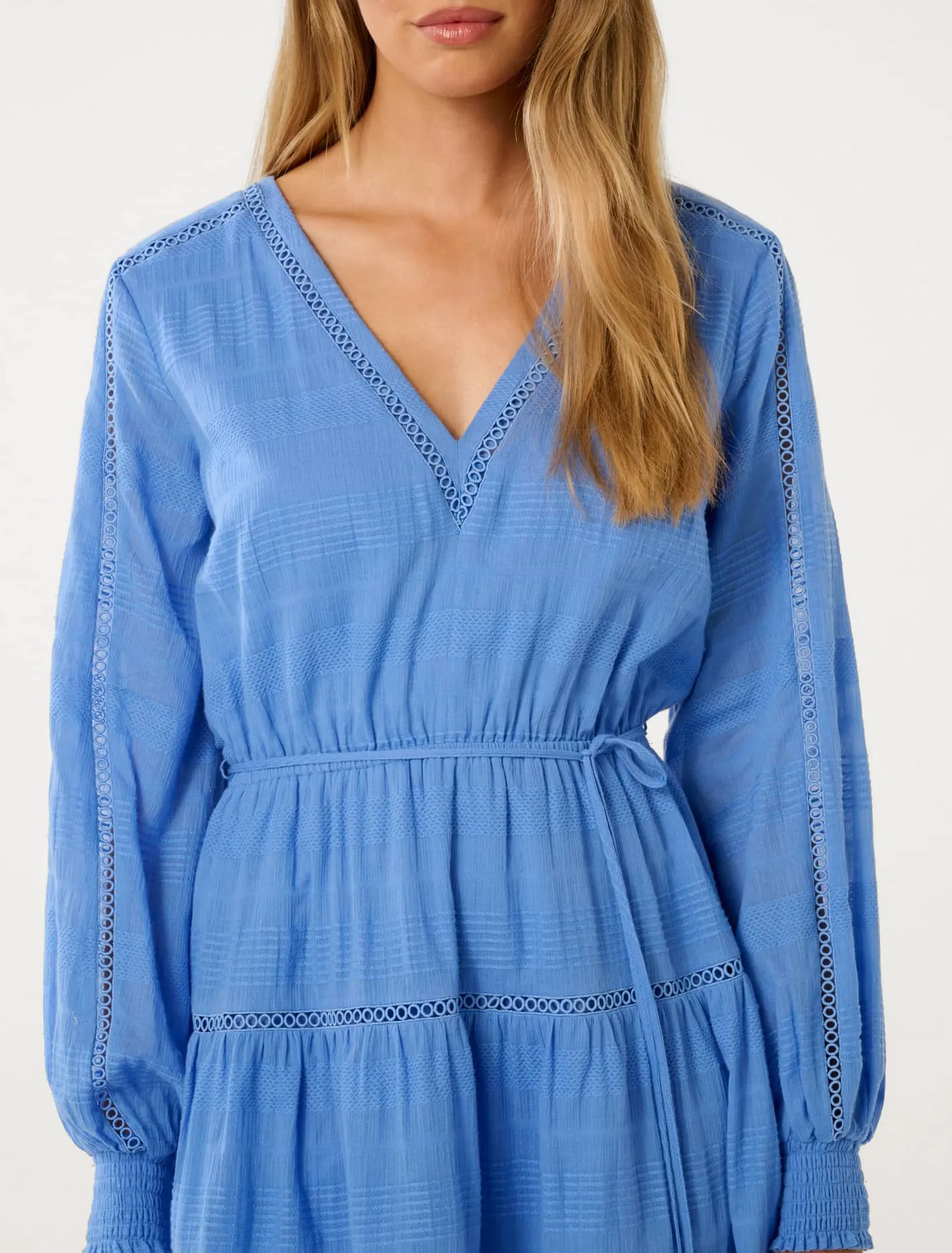 Raini Long Sleeve Cotton Mini Dress