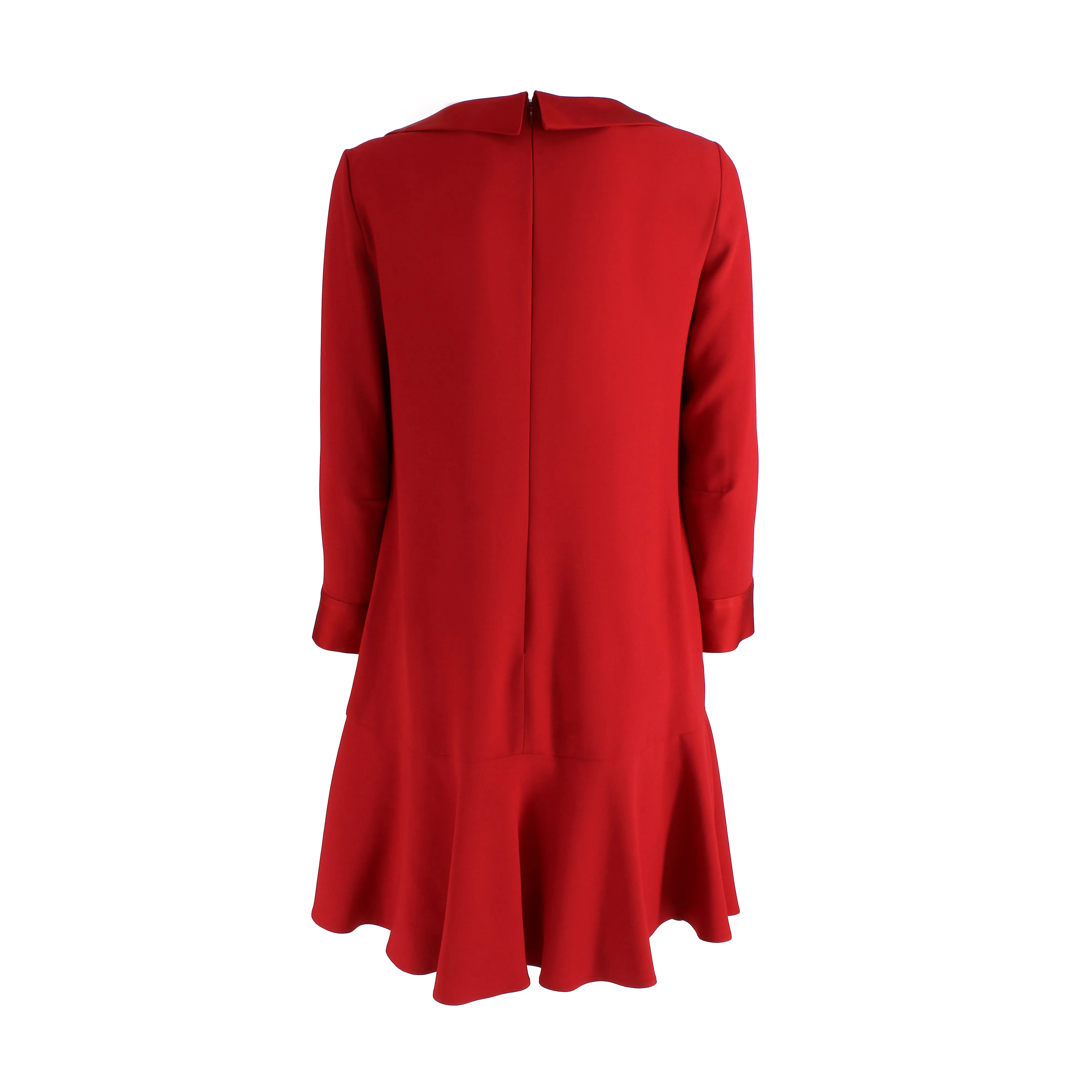 REDValentino Flounced Hem Mini Satin Dress