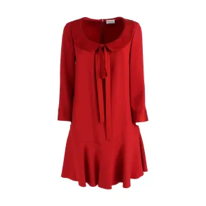 REDValentino Flounced Hem Mini Satin Dress