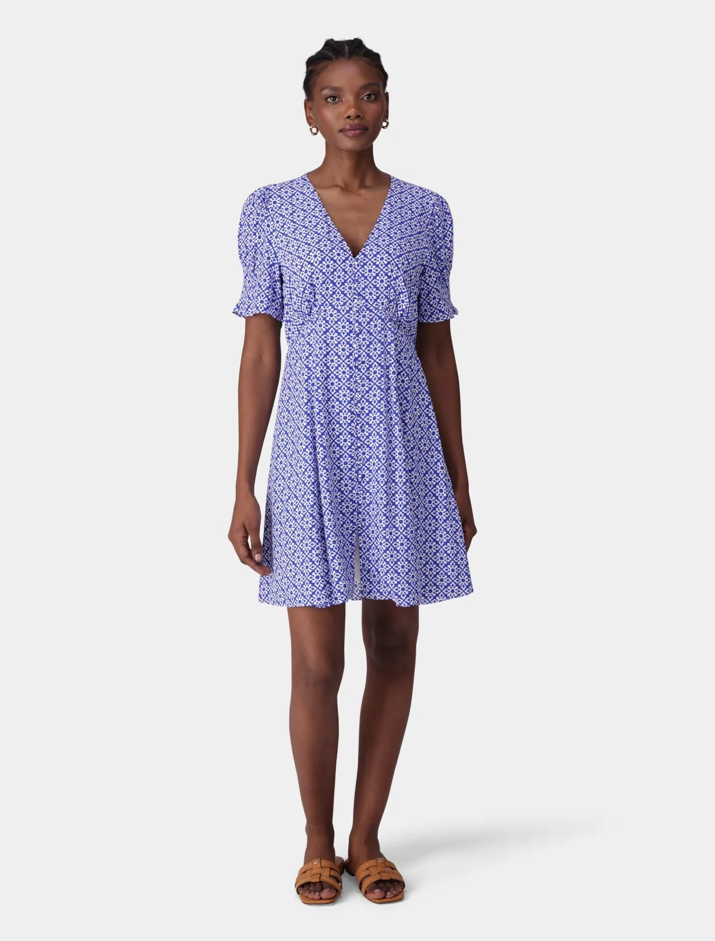 Saffron Printed Mini Sun Dress