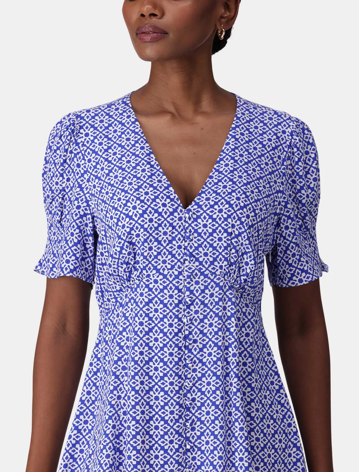 Saffron Printed Mini Sun Dress