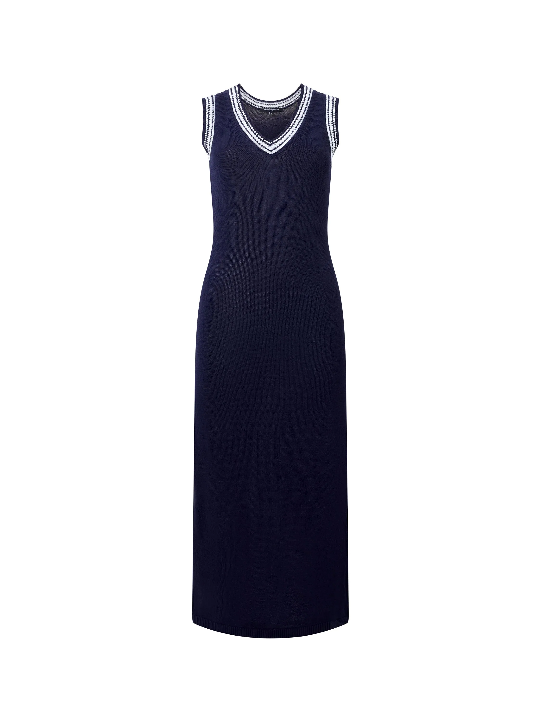 Sage Knitted Trim Dress