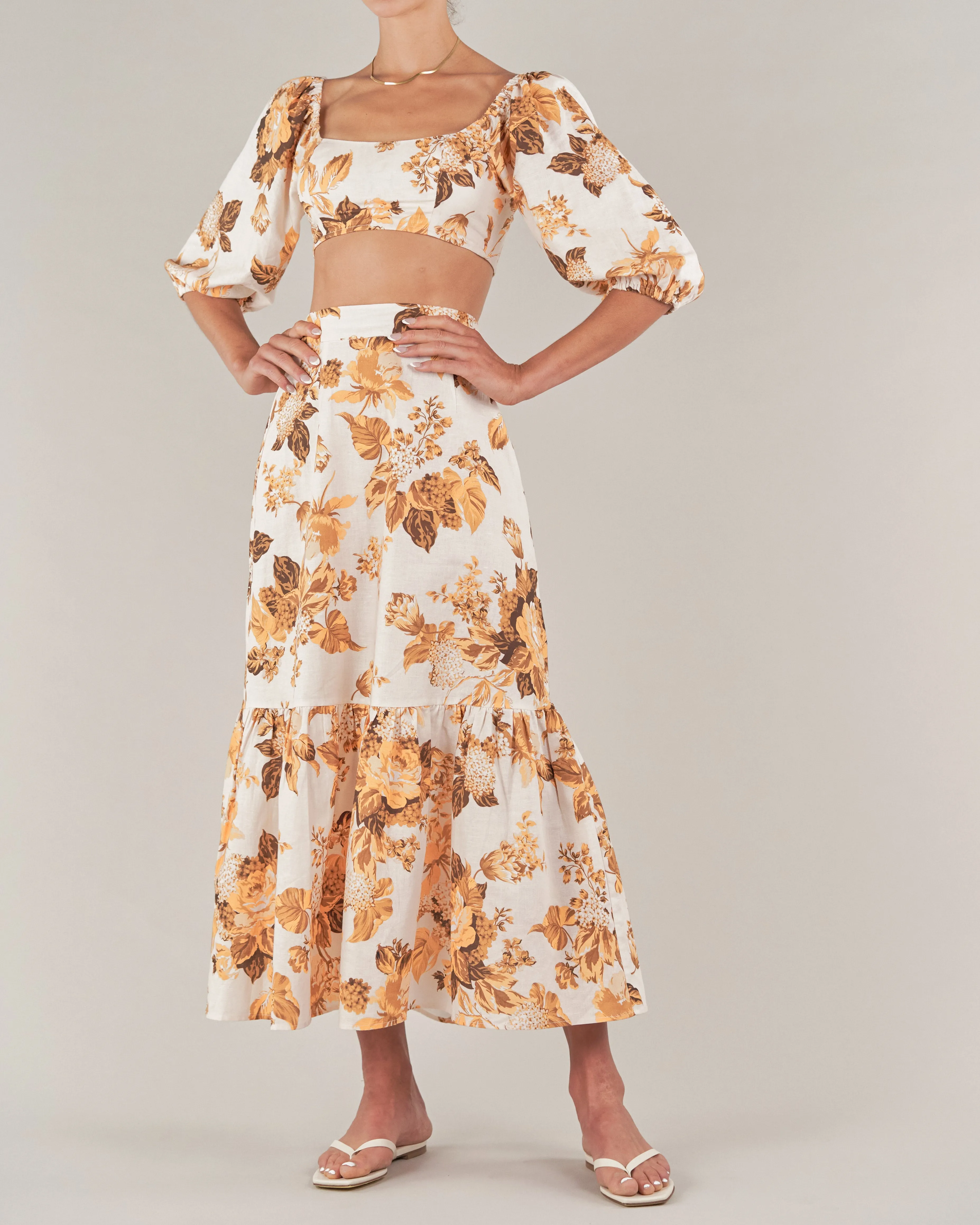 Saint Lucia Linen Crop Top